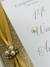 Load image into Gallery viewer, 14th Wedding Anniversary Card - Ivory 14 Year Fourteenth Anniversary Luxury Greeting Card, Personalised