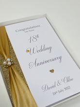 Load image into Gallery viewer, 18th Wedding Anniversary Card - Porcelain 18 Year Eighteenth Anniversary Luxury Greeting Card, Personalised