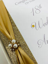 Load image into Gallery viewer, 18th Wedding Anniversary Card - Porcelain 18 Year Eighteenth Anniversary Luxury Greeting Card, Personalised