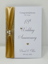 Load image into Gallery viewer, 18th Wedding Anniversary Card - Porcelain 18 Year Eighteenth Anniversary Luxury Greeting Card, Personalised