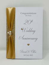 Load image into Gallery viewer, 20th Wedding Anniversary Card - China 20 Year Twentieth Anniversary Luxury Greeting Card, Personalised