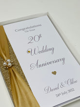Load image into Gallery viewer, 20th Wedding Anniversary Card - China 20 Year Twentieth Anniversary Luxury Greeting Card, Personalised