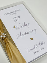 Load image into Gallery viewer, 37th Wedding Anniversary Card - Alabaster 37 Year Thirty Seventh Anniversary Luxury Greeting Card Personalised