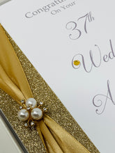 Load image into Gallery viewer, 37th Wedding Anniversary Card - Alabaster 37 Year Thirty Seventh Anniversary Luxury Greeting Card Personalised