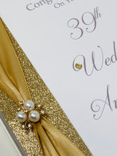 Load image into Gallery viewer, 39th Wedding Anniversary Card - Lace 39 Year Thirty Ninth Anniversary Luxury Greeting Card Personalised