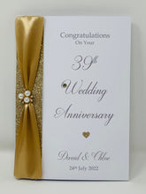 Load image into Gallery viewer, 39th Wedding Anniversary Card - Lace 39 Year Thirty Ninth Anniversary Luxury Greeting Card Personalised