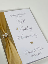 Load image into Gallery viewer, 59th Wedding Anniversary Card - Charity 59 Year Fifty Ninth Anniversary Luxury Greeting Personalised Gift