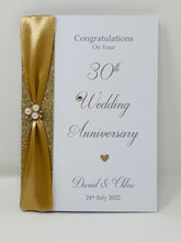 Load image into Gallery viewer, 30th Wedding Anniversary Card - Pearl 30 Year Thirtieth Anniversary Luxury Greeting Card, Personalised