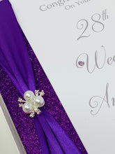 Load image into Gallery viewer, 28th Wedding Anniversary Card - Orchid 28 Year Twenty Eighth Anniversary Luxury Greeting Card, Personalised