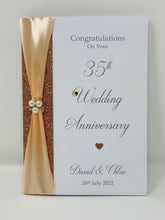 Load image into Gallery viewer, 35th Wedding Anniversary Card - Coral 35 Year Thirty Fifth Anniversary Luxury Greeting Card, Personalised