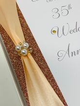 Load image into Gallery viewer, 35th Wedding Anniversary Card - Coral 35 Year Thirty Fifth Anniversary Luxury Greeting Card, Personalised