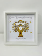 Load image into Gallery viewer, 50th Golden 50 Years Wedding Anniversary Frame - Message Metallic