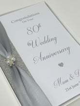 Load image into Gallery viewer, 80th Wedding Anniversary Card - Oak 80 Year Eightieth Anniversary Luxury Greeting Card Personalised