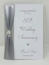 Load image into Gallery viewer, 80th Wedding Anniversary Card - Oak 80 Year Eightieth Anniversary Luxury Greeting Card Personalised