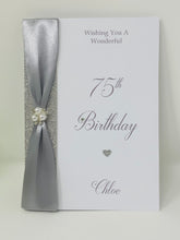 Load image into Gallery viewer, 75th Birthday Card - Personalised Luxury Greeting Card