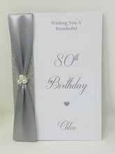 Load image into Gallery viewer, 80th Birthday Card - Personalised Luxury Greeting Card