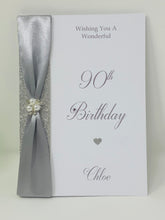 Load image into Gallery viewer, 90th Birthday Card - Personalised Luxury Greeting Card