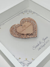 Load image into Gallery viewer, 35th Coral 35 Years Wedding Anniversary Frame - Intricate Mirror Heart