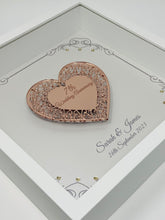 Load image into Gallery viewer, 7th Copper 7 Years Wedding Anniversary Frame - Intricate Mirror Heart