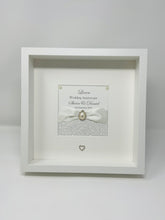 Load image into Gallery viewer, 4th Linen 4 Years Wedding Anniversary Ribbon Frame - Pebble