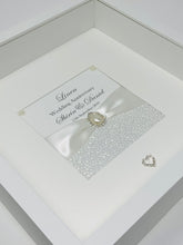 Load image into Gallery viewer, 4th Linen 4 Years Wedding Anniversary Ribbon Frame - Pebble