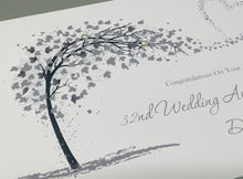 Load image into Gallery viewer, 32nd Wedding Anniversary Card - Lapis 32 Year Thirty Second Anniversary Luxury Greeting Card, Personalised - Sweeping Heart