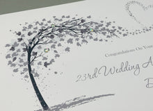 Load image into Gallery viewer, 23rd Wedding Anniversary Card - Silver Plate 23 Year Twenty Third Anniversary Luxury Greeting Card, Personalised - Sweeping Heart