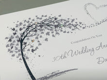 Load image into Gallery viewer, 30th Wedding Anniversary Card - Pearl 30 Year Thirtieth Anniversary Luxury Greeting Card, Personalised - Sweeping Heart