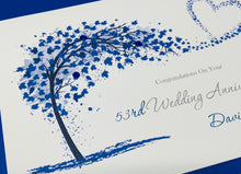 Load image into Gallery viewer, 53rd Wedding Anniversary Card - Plastic 53 Year Fifty Third Anniversary Luxury Greeting Personalised - Sweeping Heart