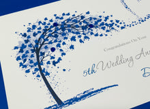 Load image into Gallery viewer, 5th Anniversary Card - Wood 5 Year Fifth Wedding Anniversary Luxury Greeting Card Personalised - Sweeping Heart