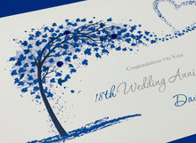 Load image into Gallery viewer, 18th Wedding Anniversary Card - Porcelain 18 Year Eighteenth Anniversary Luxury Greeting Card, Personalised - Sweeping Heart