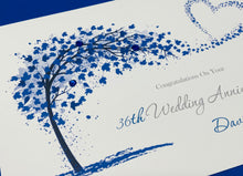 Load image into Gallery viewer, 36th Wedding Anniversary Card - Bone China 36 Year Thirty Sixth Anniversary Luxury Greeting Card, Personalised - Sweeping Heart