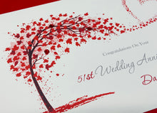 Load image into Gallery viewer, 51st Wedding Anniversary Card - Photo Camera 51 Year Fifty First Anniversary Luxury Greeting Personalised - Sweeping Heart