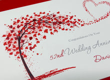 Load image into Gallery viewer, 52nd Wedding Anniversary Card - Bath Spa 52 Year Fifty Second Anniversary Luxury Greeting Personalised - Sweeping Heart