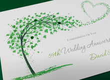 Load image into Gallery viewer, 59th Wedding Anniversary Card - Charity 59 Year Fifty Ninth Anniversary Luxury Greeting Personalised Gift - Sweeping Heart