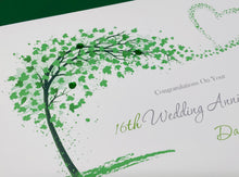 Load image into Gallery viewer, 16th Wedding Anniversary Card - Silver Holloware 16 Year Sixteenth Anniversary Luxury Greeting Card - Sweeping Heart