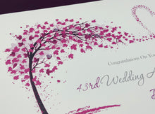 Load image into Gallery viewer, 43rd Wedding Anniversary Card - Entertainment 43 Year Forty Third Anniversary Luxury Greeting Personalised - Sweeping Heart
