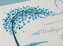 Load image into Gallery viewer, 28th Wedding Anniversary Card - Orchid 28 Year Twenty Eighth Anniversary Luxury Greeting Card, Personalised - Sweeping Heart