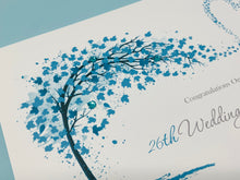 Load image into Gallery viewer, 26th Wedding Anniversary Card - Picture 26 Year Twenty Sixth Anniversary Luxury Greeting Card, Personalised - Sweeping Heart