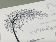 Load image into Gallery viewer, 60th Wedding Anniversary Card - Diamond 60 Year Sixtieth Anniversary Luxury Greeting Card Personalised - Sweeping Heart