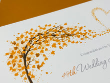 Load image into Gallery viewer, 49th Wedding Anniversary Card - Copper 49 Year Forty Ninth Anniversary Luxury Greeting Personalised - Sweeping Heart