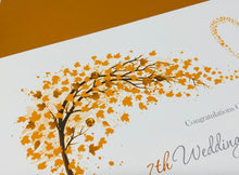 Load image into Gallery viewer, 7th Anniversary Card - Copper 7 Year Seventh Wedding Anniversary Luxury Greeting Card Personalised - Sweeping Heart