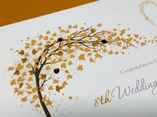 Load image into Gallery viewer, 8th Anniversary Card - Bronze 8 Year Eight Wedding Anniversary Luxury Greeting Card Personalised - Sweeping Heart