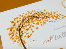 Load image into Gallery viewer, 22nd Wedding Anniversary Card - Copper 22 Year Twenty Second Anniversary Luxury Greeting Card, Personalised - Sweeping Heart