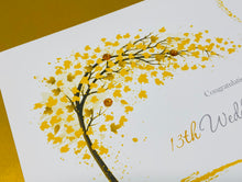 Load image into Gallery viewer, 13th Wedding Anniversary Card - Lace 13 Year Thirteenth Anniversary Luxury Greeting Card, Personalised  - Sweeping Heart