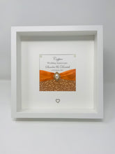 Load image into Gallery viewer, 7th Copper 7 Years Wedding Anniversary Ribbon Frame - Pebble