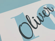 Load image into Gallery viewer, Any Age Birthday Card - Personalised Greeting Card - Blue Number