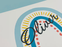 Load image into Gallery viewer, Any Age Birthday Card - Personalised Greeting Card - Blue Rainbow