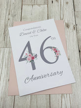 Load image into Gallery viewer, 46th Wedding Anniversary Card - Games 46 Year Forty Sixth Anniversary Luxury Greeting Card, Personalised  - Floral Number