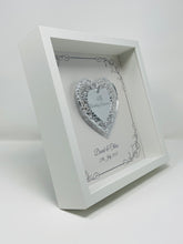 Load image into Gallery viewer, 4th 4 Year Linen Wedding Anniversary Frame - Intricate Mirror Heart